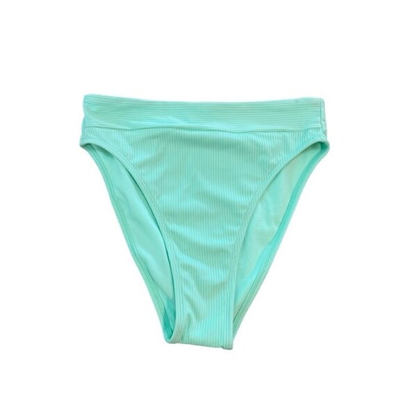 NWOT Stoney Clover High-Leg High-Waist Ribbed Bikini Bottom - M (8-10) - Picture 1 of 3